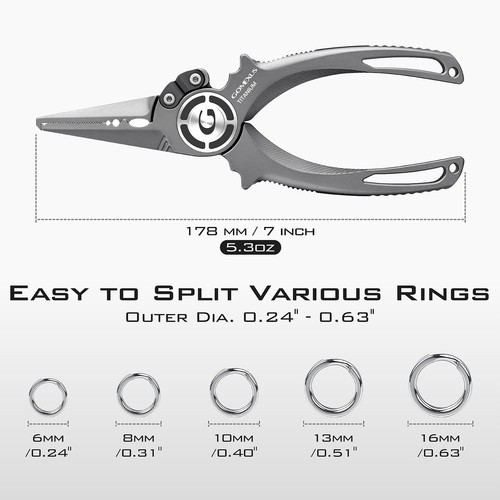 Gomexus Plier X Titanium Fishing Pliers 7'' with Leather Sheath - Bild 9 von 12