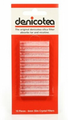 10PCS DENICOTEA SLIM 6MM CRYSTAL FILTERS ** NEW **