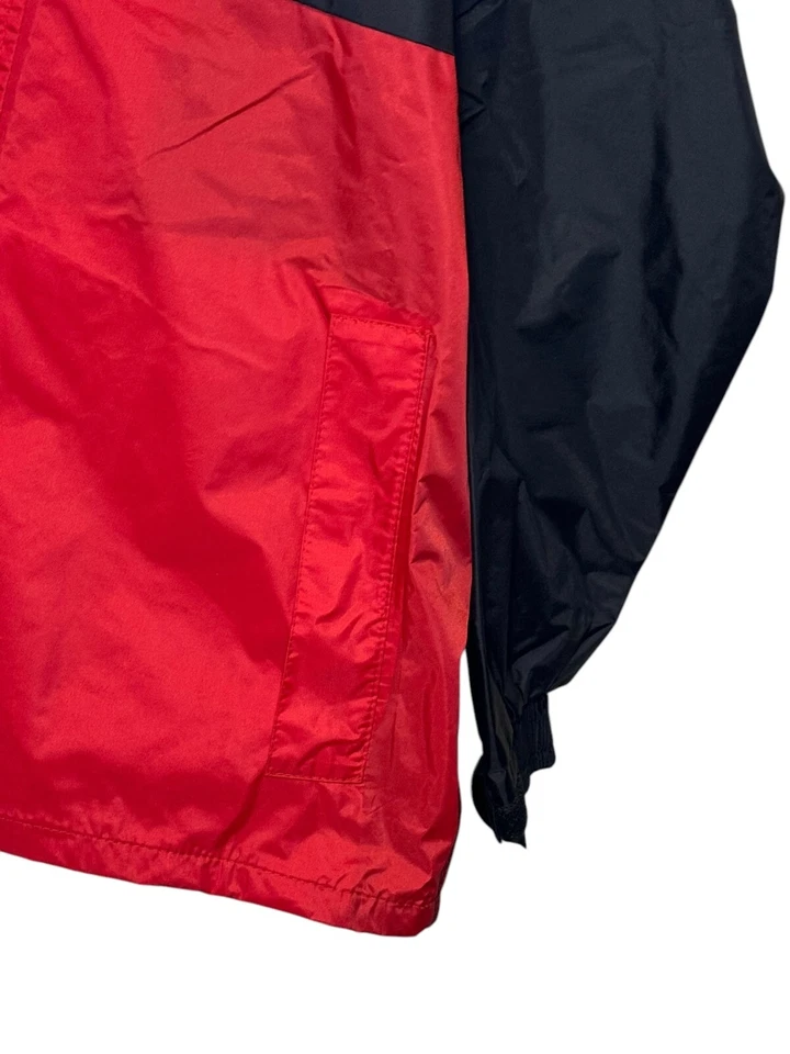 Bass Pro Shops 男式夹克风衣连帽全拉链口袋红色黑色大号 — 第 2/4 张图片