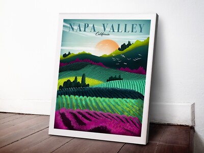 Napa Valley California 40x50cm Stretched Travel Canvas Wall Art Print ...