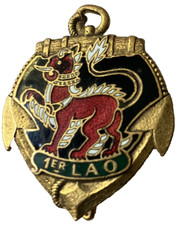INSIGNE MILITAIRE COLONIALE : " 1° GROUPE de CHASSEURS LAOTIENS " D.P. BER H513