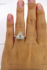 2Ct Trillion Cut Lab-Created Diamond Women Engagement Ring 14k White Gold Plated