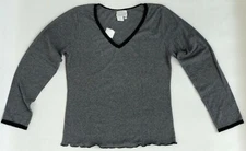 Womens Cotton Maternity Gray Pajama Set: Fleur'T Lingerie - A Pea in the Pod M/L