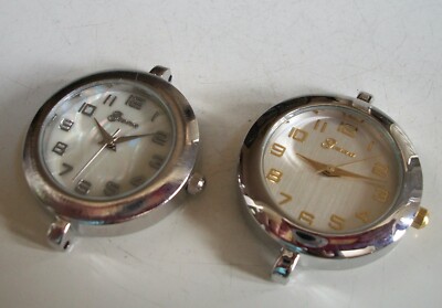 WOMEN SET OF 2 GOLD & SILVER FINISH WATCH FACES FOR BEADING & OTHER USE