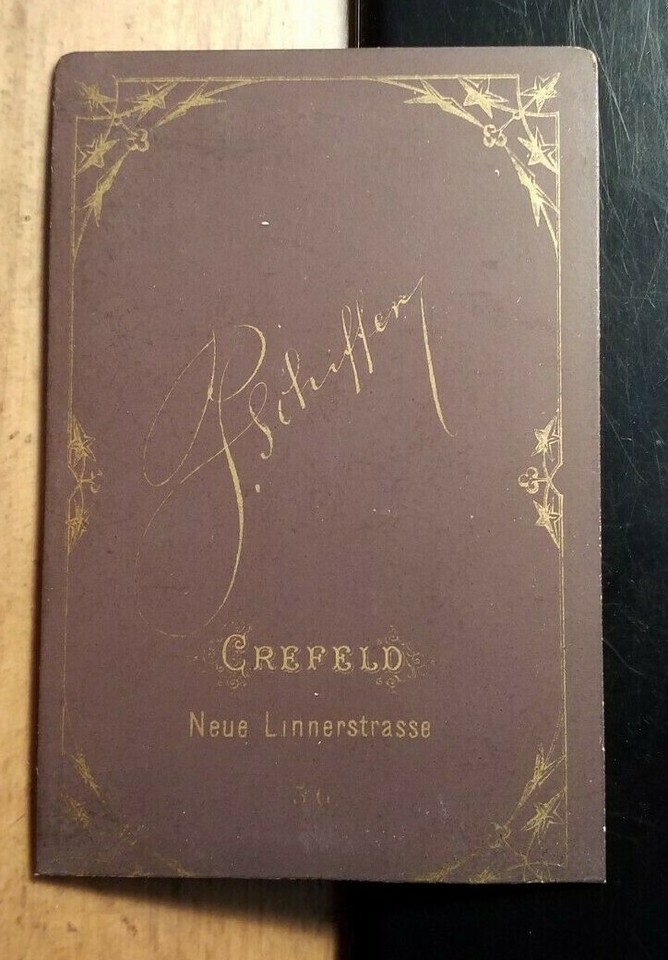 junger Mann Portrait ca. 1870/80er Jahre / CDV P. Schiffer Crefeld