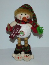 NEAT 13" SNOWMAN CHRISTMAS DECORATION LET IT SNOW SIGN