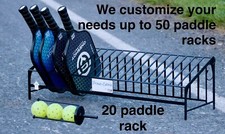 Pickleball Paddle and Ball Rack Stand Holder Organizer Metal Storage Next Up