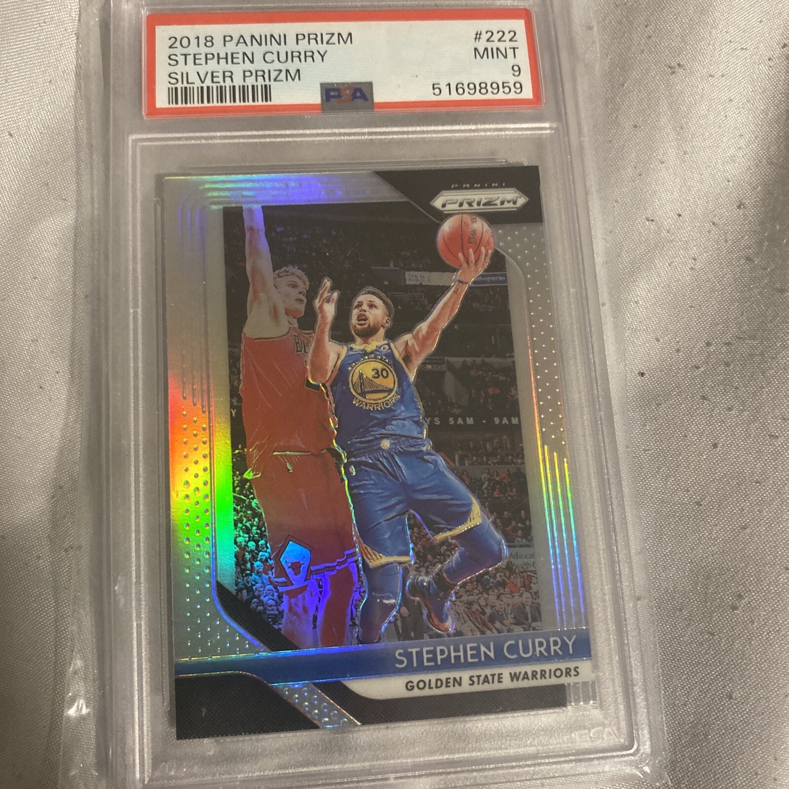 2018 Panini Prizm Stephen Curry Silver prizm PSA 9