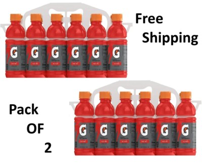 Gatorade Thirst quencher Fruit punch Sports drinks, 12 fl oz, 12 Ct Bottles 2 PK