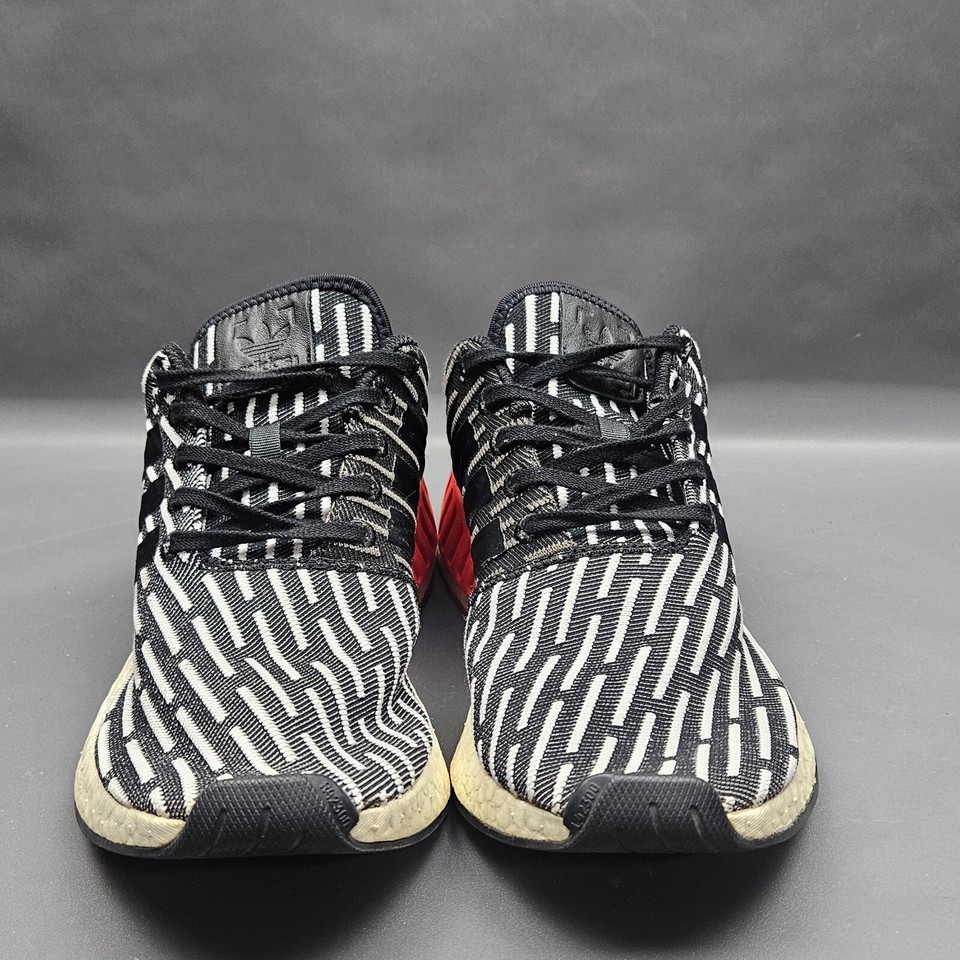 Adidas NMD R2 Mens Shoes Size 9.5 Black White Athletic Training Gym Sneaker eBay