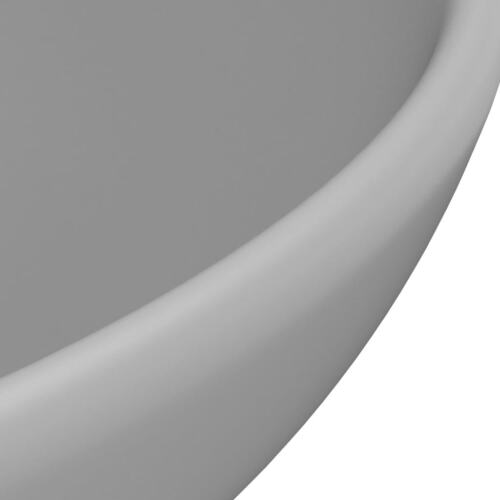 Modern Luxury Bathroom Basin Round Matt Light Grey 32.5x14 cm Ceramic ...