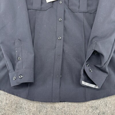 Blauer Shirt Medium 38 Tall Blue Navy Button Down Wool USA