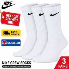 Nike Crew Socks White Sports Everyday Training Athletic Socks