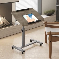 Laptop Table Mobile Adjustable Height Portable Desk Notebook Swivel PC Computer