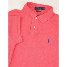 Polo Ralph Lauren Polo Shirt Mens LG Red Custom Slim Fit Short Sleeve Cotton