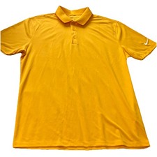 Nike Golf Dri-Fit Standard Fit Moisture Wicking Polo Shirt Yellow Men's M