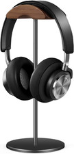 Headphone Stand, Walnut Wood  Aluminum Headset Stand, Nature Walnut Headset Ho