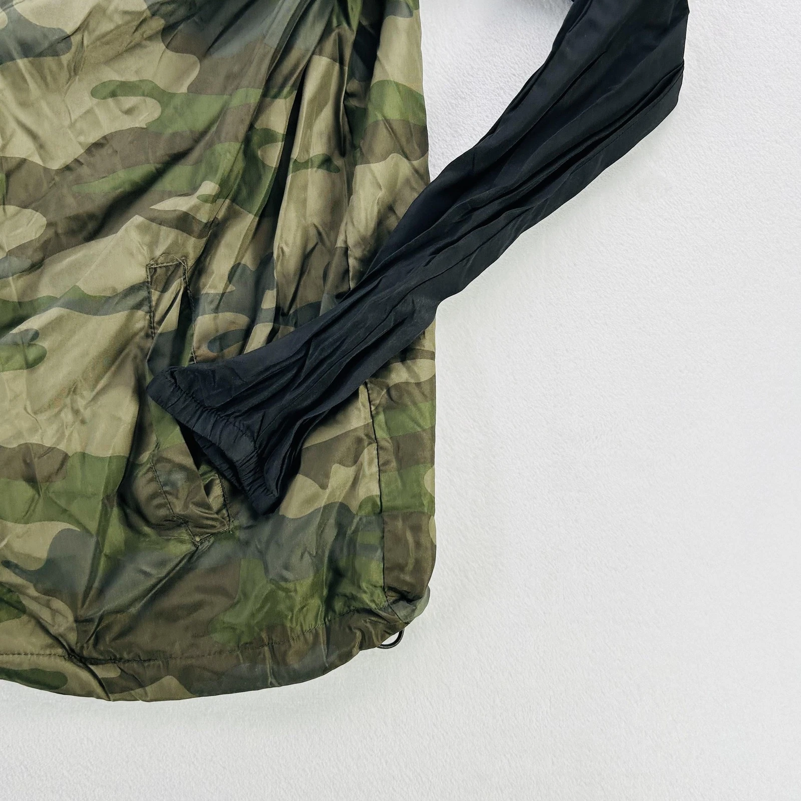NASA Jacket Mens Large Black Camo Full Zip Hooded Windbreaker Mesh EXP54LWZC - product detail image 12