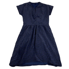 Madewell Women's Size 2 Dress Navy Blue Black Animal Print A-Line Short Sleeve