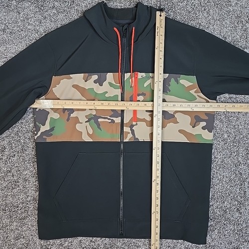 Simms Jacket Mens XL Rouge Fleece Hoody Black Camouflage Softshell Full Zip - Picture 5 of 8