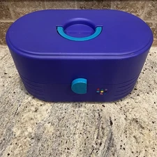 Vintage Caboodles 3 Tier Purple Make Up Vanity Case Mirror Large USA Made 2640