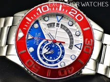 New Invicta Men's 52mm Grand Diver GMT AUTOMATIC Silver Blue Dial SS 300m Watch