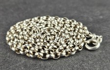 Sterling Silver Rolo Belcher Link Necklace. Vintage Jewelry. 11g 61cm Length