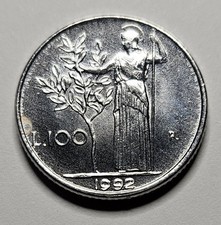 1992 Italy 100 Lire - Stainless Steel Coin - Italian - World Coin - Europe