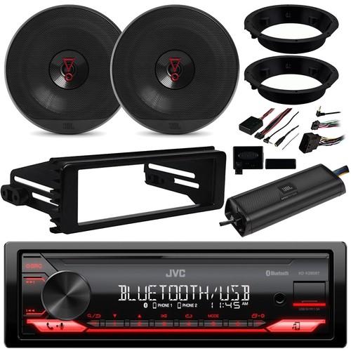 JVC Single DIN Stereo Receiver, 4x 6.5 Speakers, Amp, Antenna