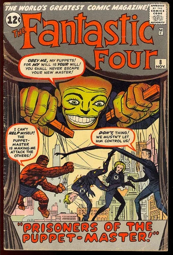 Fantastic Four #8 Nice Silver Age Superhero Vintage Marvel Comic 1962 VG-FN