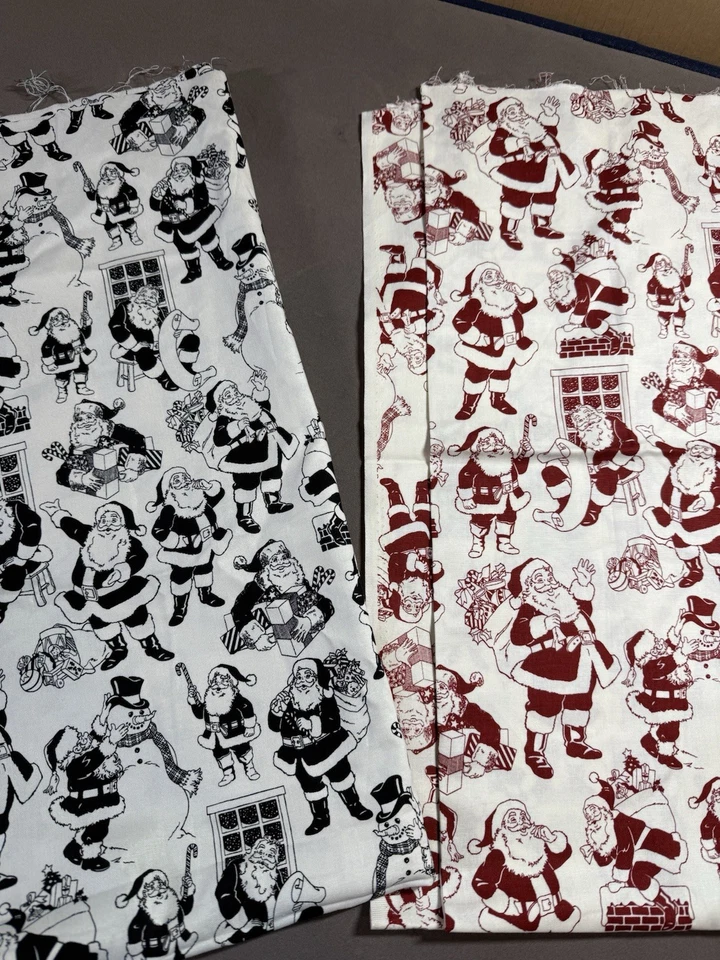 Riley Blake Santa Cotton Christmas Fabric In 2 Colors 2 - 1 Yard Pieces X 44” - Image 4 of 4