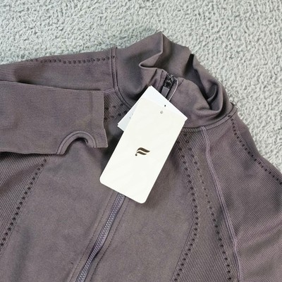 Fabletics Jacket Womens Small Purple Delta Seamless Full Zip Thumbholes Knit