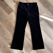 Chaps Womens Black Corduroy Straight Leg Stretch Pants Size 10