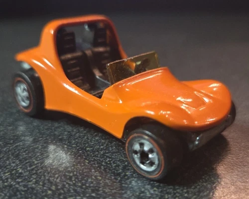 Hot Wheels Redline Flying Colors Dune Daddy  Orange w/ Metal Base RESTORED