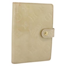 LOUIS VUITTON Monogram Vernis Agenda PM Planner Cover Beige R21001 Auth 185865