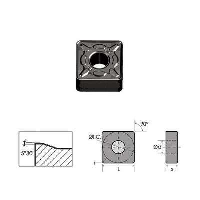 SNMG-644-DM BLACK DIAMOND COATED CARBIDE INSERT (6035-0644)
