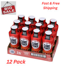 12 Pack Core Power Protein Shake, 26g Protein fairlife, Strawberry Banana, 14 oz 4.36 per gallon