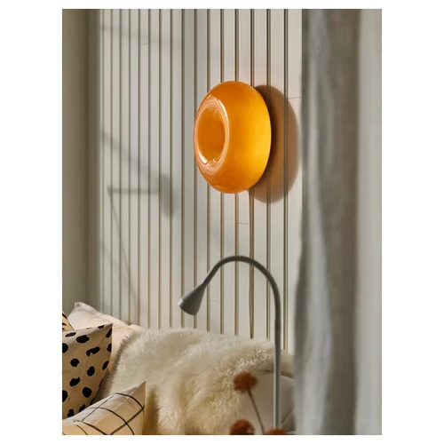 IKEA VARMBLIXT LED Table Wall Lamp Orange Glass Round Donut Sabine Marcelis- NEW - Picture 4 of 8
