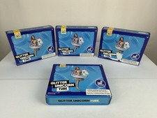 Lot Of 4 Glitter Unicorn Pool Tube Floats 34.5in Inflatable Kids Ride-On New