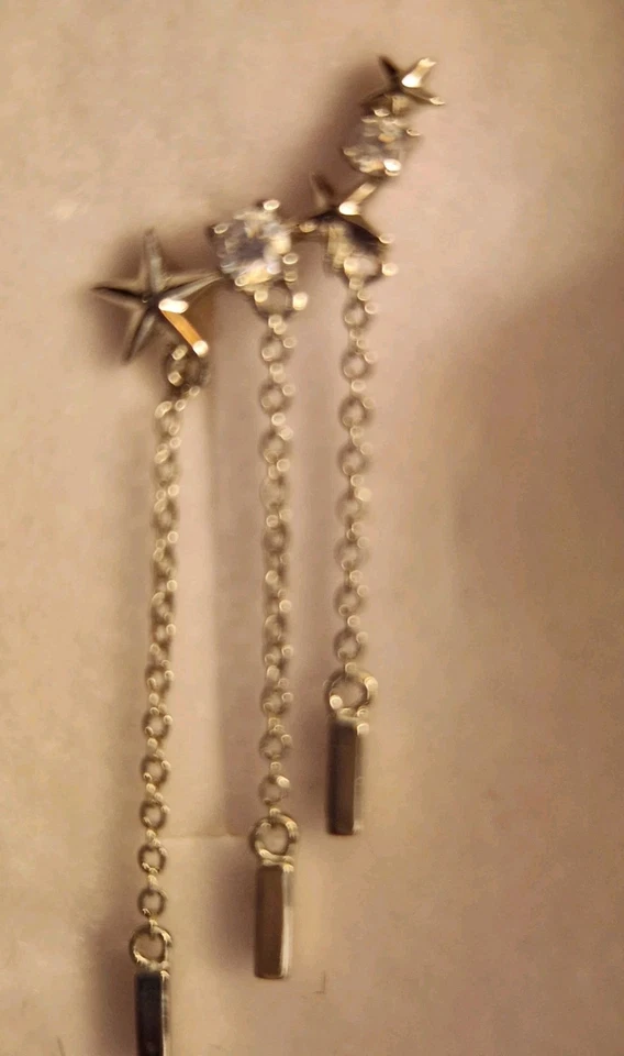 Pendientes colgantes estrella fugaz cristal esterlina regalo en caja Foto 3 de 4