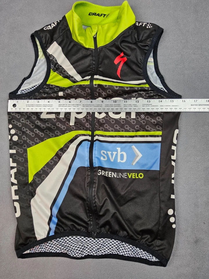 Camiseta deportiva de ciclismo artesanal para mujer mediana negra chaleco bolsillos con cremallera cremallera completa bicicleta Foto 3 de 4