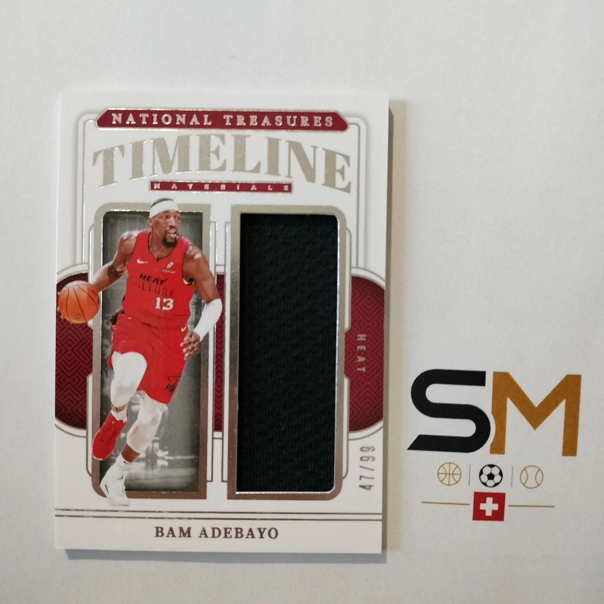 2024-25 Panini National Treasures Bam Adebayo Timeline Game Worn Jersey /99