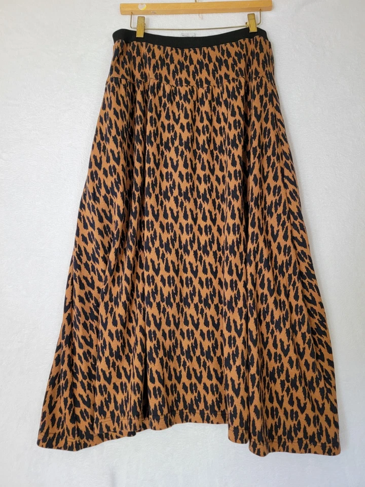 Antiga Saia Adrienne Vittadini Feminina Algodão Estampa M Leopardo Midi Linha A Mobwife  - Imagem 2 de 4