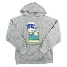 Vintage Greenpeace Hoodie Mens Medium Large Gray 80s Graphic Sweatshirt Shirt