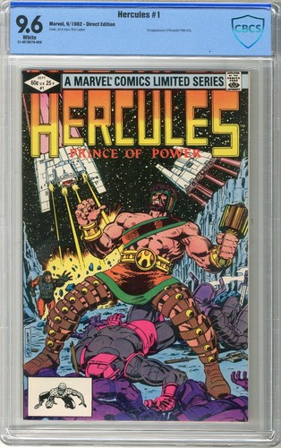 Hercules # 1  CBCS  9.6  NM+  White pgs  9/82. 1st App. of Recorder PAK-416  Dir