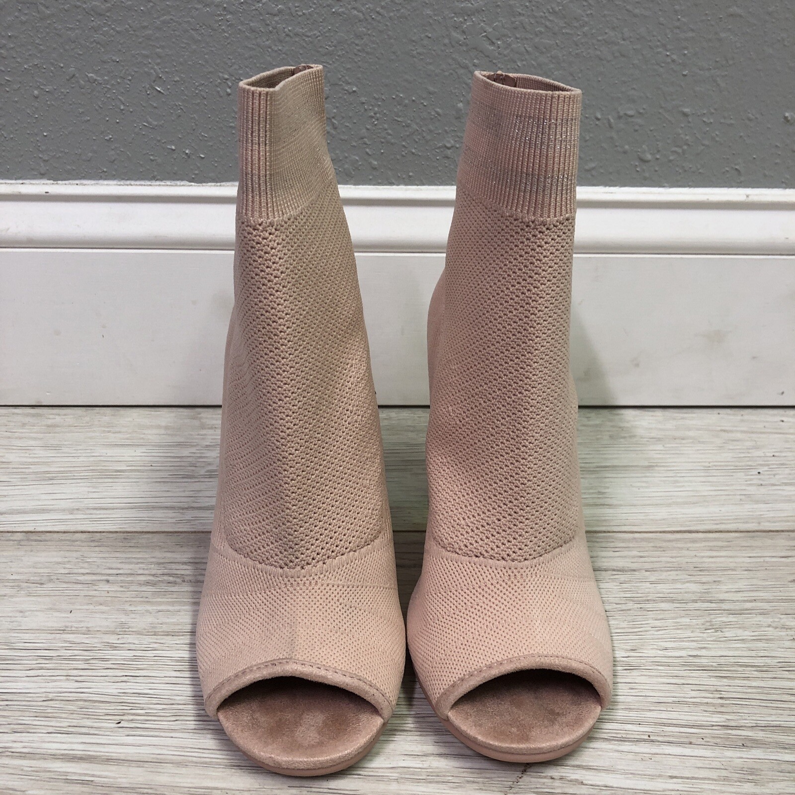 Call It Spring PINK WEDGE HEEL SZ 6 Peep Toe Bootie Gem