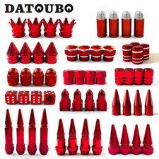 Red Color Car Tire Valve Stem Caps Set Rocket Spike Crown Tyre Air Dust Caps.