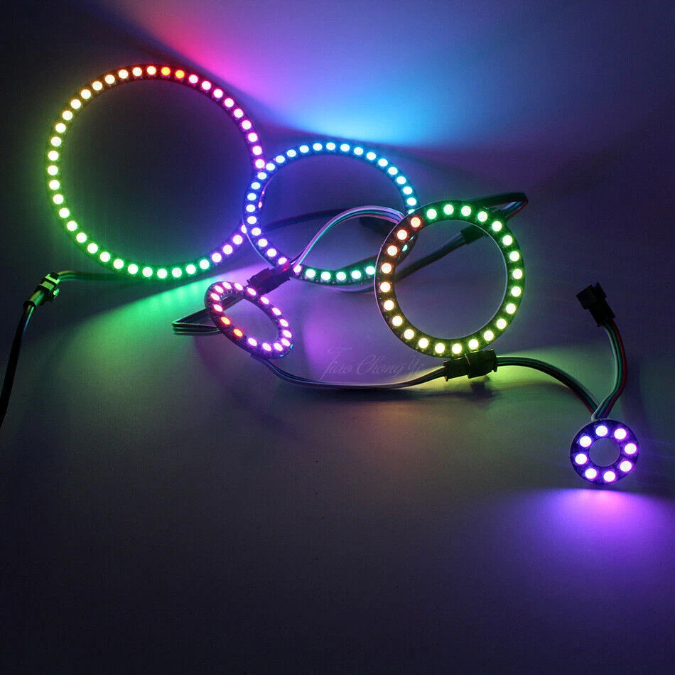 WS2812B 8/16/24/35/45 LED RGB Pixel Ring Modulo USB 17 tasti musica LED Controller - Immagine 2 di 4