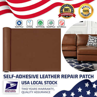 Self Adhesive Vinyl Faux Leather Repair DIY Patch Kit for Car seat Sofas Brown
