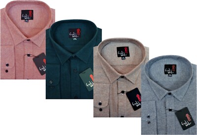 Flanellshirt schlicht Holzfäller Garn gefärbt gebürstet langärmelig lässig geknöpft